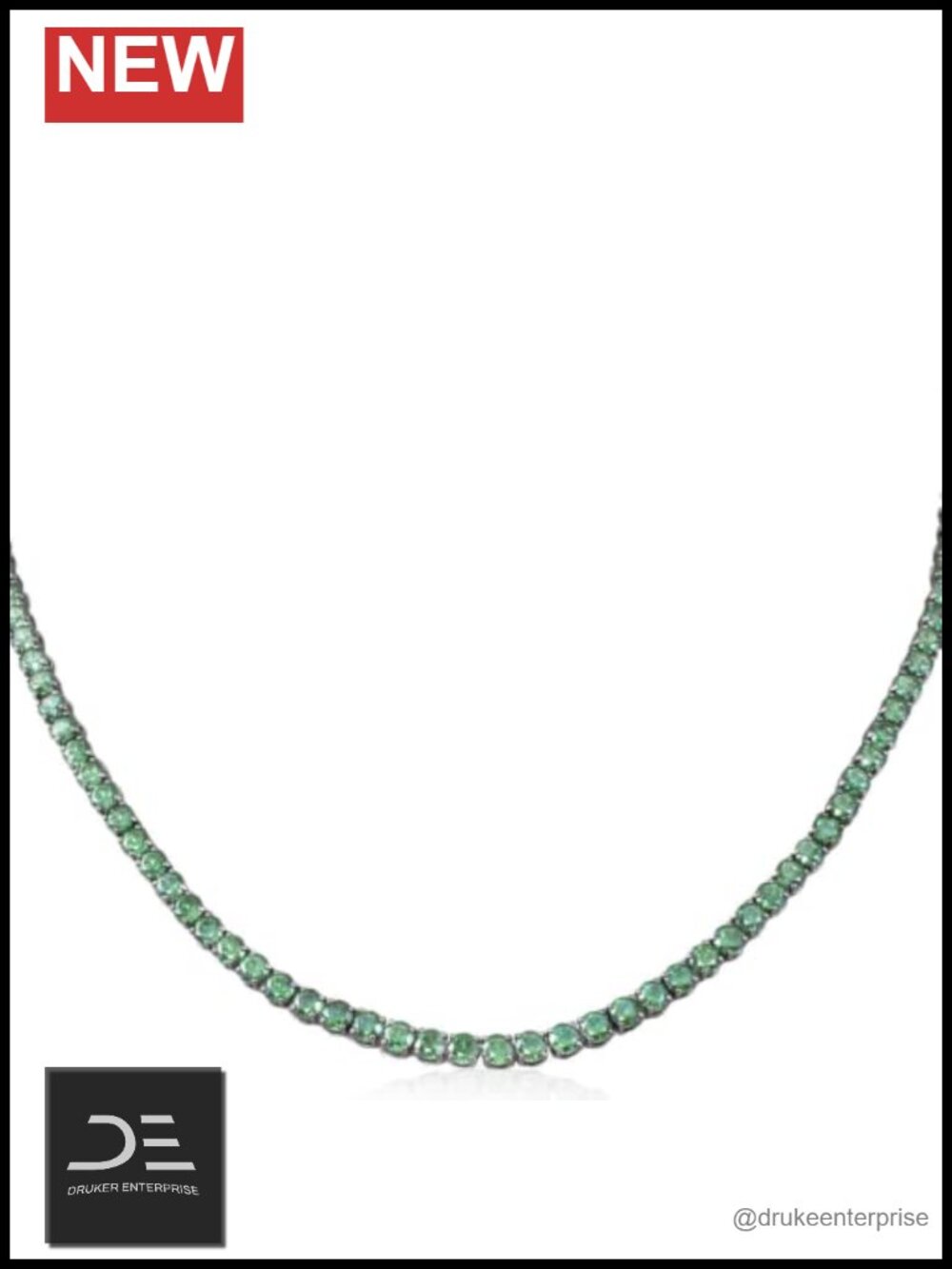 Swarovski Matrix Tennis Crystal Necklace Green Lobster Clasp